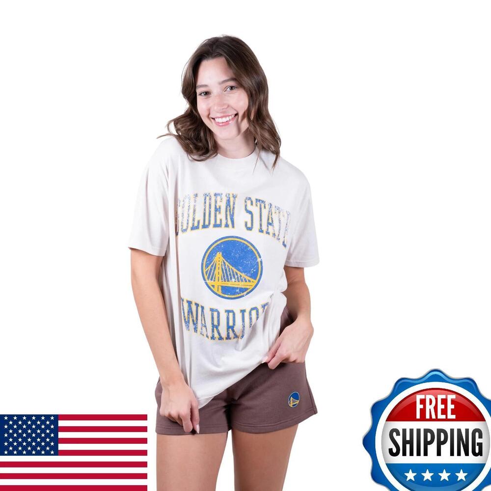 Ultra Game Nba Womens Super Soft T-Shirt Short Set Golden State Warriors